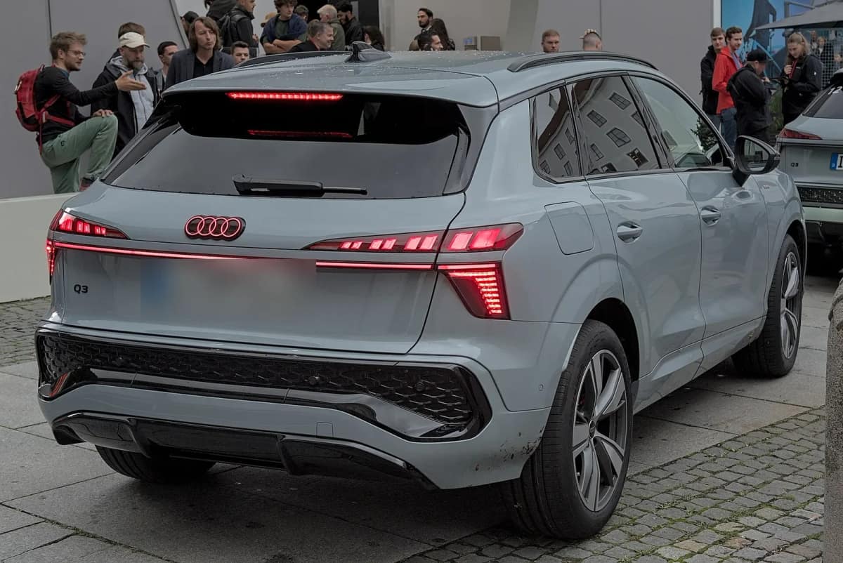 New third-generation Audi Q3 rear three-quarter view