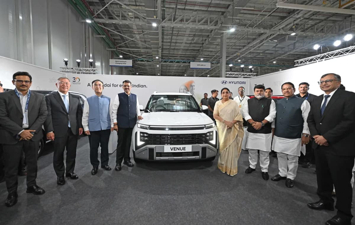 New Hyundai Venue displayed at the Pune plant inauguration