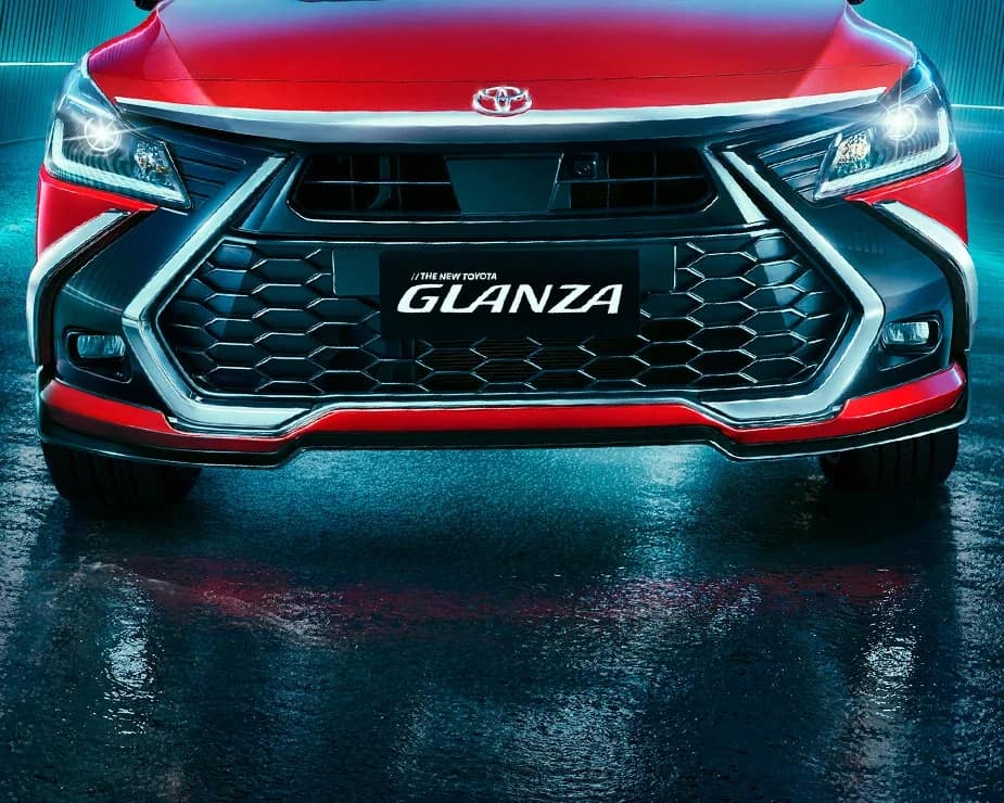2026 Toyota Glanza facelift front grille and bumper