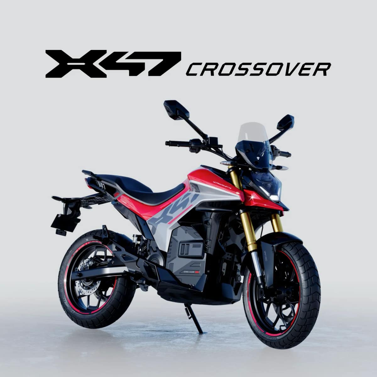Ultraviolette X47 electric motorcycle in red