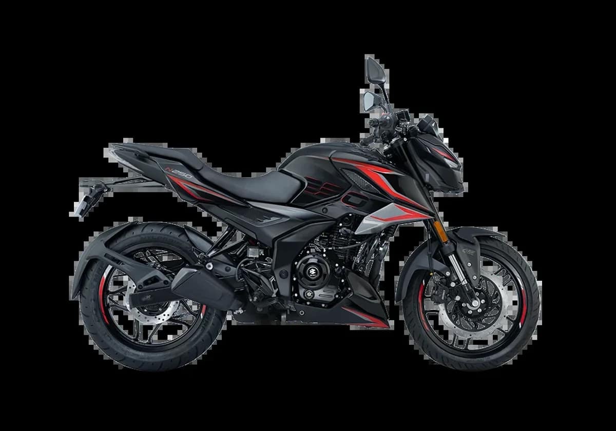 Bajaj Pulsar N250 side view in black